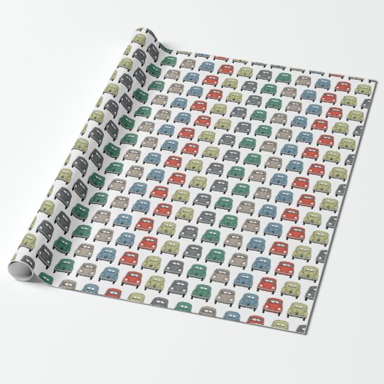 cool colourful classic car wrapping paper
