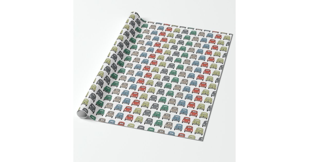 cool colourful classic car wrapping paper Zazzle