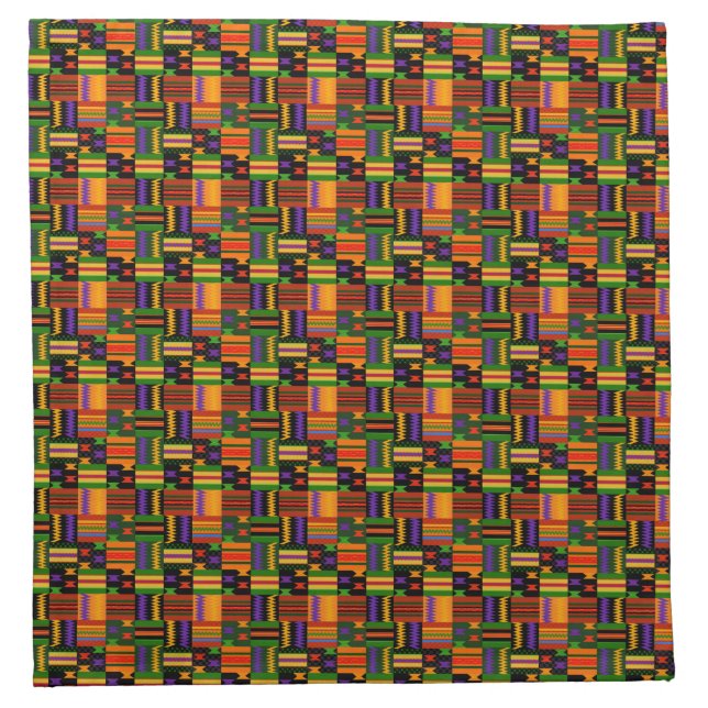 Cool Colourful Kente Design Cloth Napkin (Front)