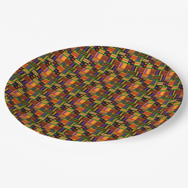 Cool Colourful Kente Design Paper Plates (Angled)