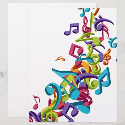 cool colourful music notes and sounds (Front/Back)