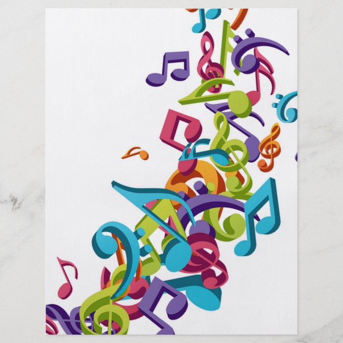 cool colourful music notes and sounds personalized flyer