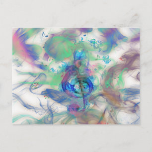 Cool colourful music notes smoke effects image