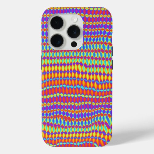 Cool Colourful Neon Patterns iPhone 15 Pro Case