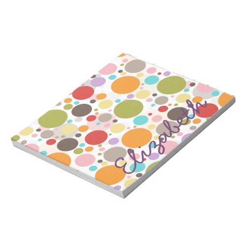 Cool colourful trendy girly bubbles polka dots notepad