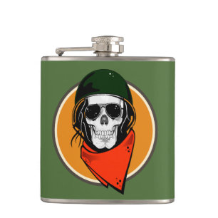 Cool Combat Skull Flask