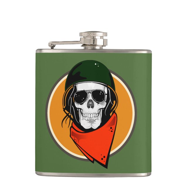Cool Combat Skull Flask (Front)