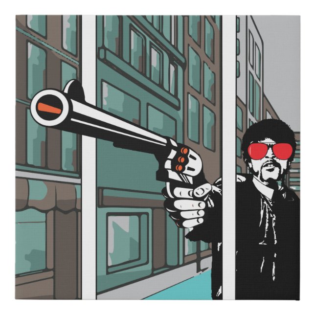 Cool Comic book pop art style optical illusion 3d Faux Canvas Print (Front)