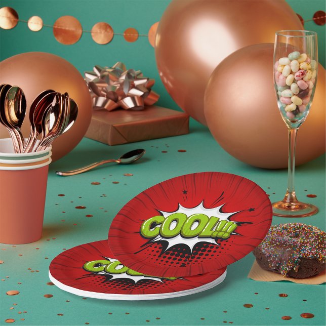 Cool Comic Book Text Paper Plates (Creator Uploaded)