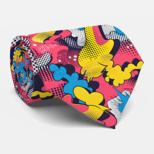 Cool comic pop tiled pattern  neck tie