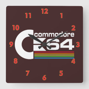 Cool Commodore C64 Computer Logo Square Wall Clock
