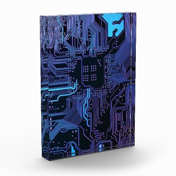 Cool Computer Circuit Board Blue Acrylic Award by FlowstoneGraphics at Zazzle