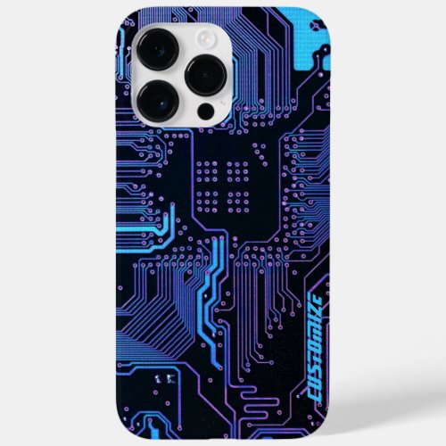 Cool Computer Circuit Board Blue Custom Case_Mate iPhone 14 Pro Max Case