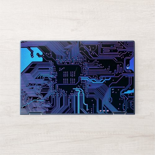 Cool Computer Circuit Board Blue HP Laptop Skin