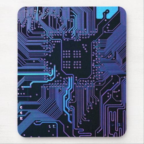 Cool Computer Circuit Board Blue Mouse Pad