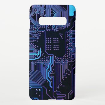 Cool Computer Circuit Board Blue Samsung Galaxy S10  Case by FlowstoneGraphics at Zazzle