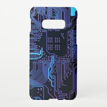 Cool Computer Circuit Board Blue Samsung Galaxy S10e Case by FlowstoneGraphics at Zazzle