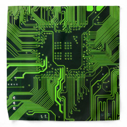 Cool Computer Circuit Board Green Bandana