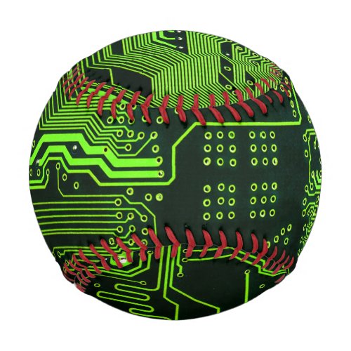 Cool Computer Circuit Board Green Baseball