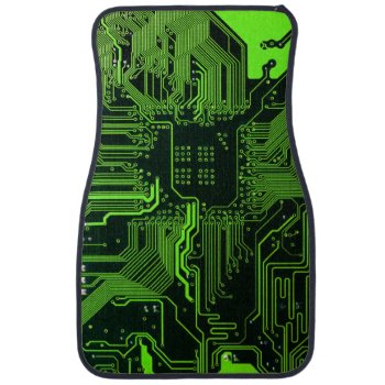 Cool Computer Circuit Board Green Car Floor Mat by FlowstoneGraphics at Zazzle