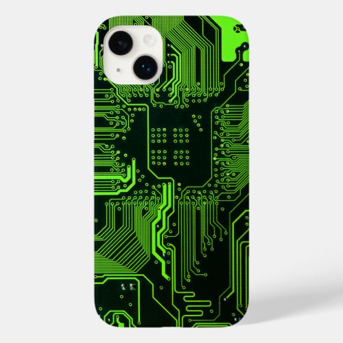 Cool Computer Circuit Board Green Case_Mate iPhone 14 Plus Case
