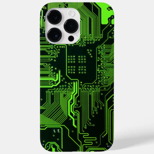Cool Computer Circuit Board Green Case_Mate iPhone 14 Pro Max Case