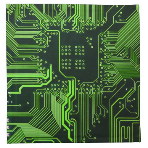 Cool Computer Circuit Board Green Cloth Napkin