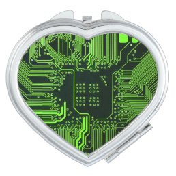 Cool Computer Circuit Board Green Compact Mirror