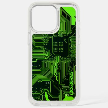 Cool Computer Circuit Board Green Custom Iphone 15 Pro Max Case by FlowstoneGraphics at Zazzle