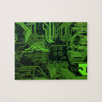 Cool Computer Circuit Board Green Jigsaw Puzzle