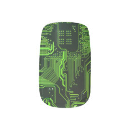 Cool Computer Circuit Board Green Minx Nail Art