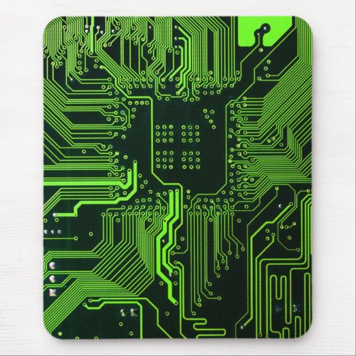 Cool Computer Circuit Board Green Mouse Pad