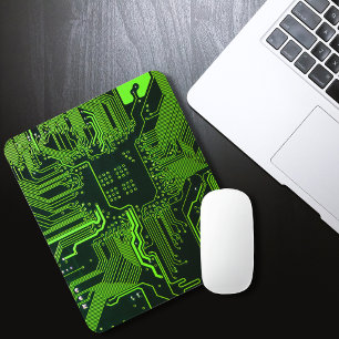 Cool Computer Circuit Board Green Mouse Pad