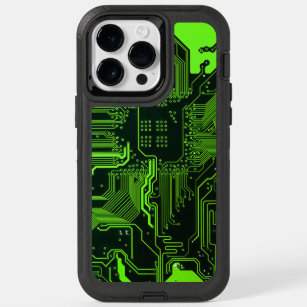 Cool Computer Circuit Board Green OtterBox iPhone 14 Pro Max Case