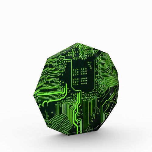 Cool Computer Circuit Board Green Photo Block