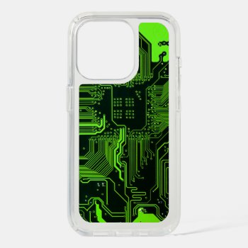Cool Computer Circuit Board Green Iphone 15 Pro Case by FlowstoneGraphics at Zazzle