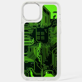 Cool Computer Circuit Board Green Iphone 15 Plus Case by FlowstoneGraphics at Zazzle
