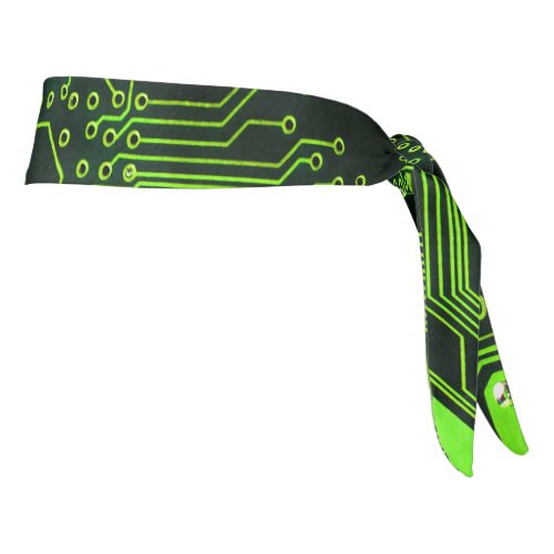 Cool Computer Circuit Board Green Tie Headband