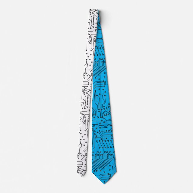 Cool Computer Circuit Board Neck Tie (Back)