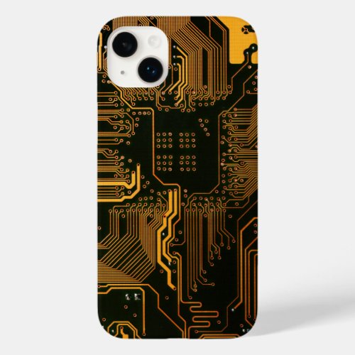 Cool Computer Circuit Board Orange Case_Mate iPhone 14 Plus Case