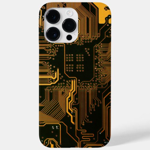 Cool Computer Circuit Board Orange Case_Mate iPhone 14 Pro Max Case