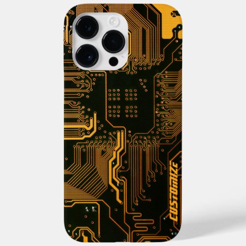Cool Computer Circuit Board Orange Custom Case_Mate iPhone 14 Pro Max Case