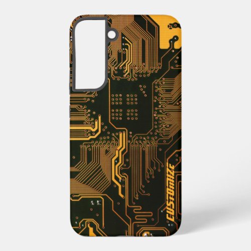 Cool Computer Circuit Board Orange Custom Samsung Galaxy S22 Case