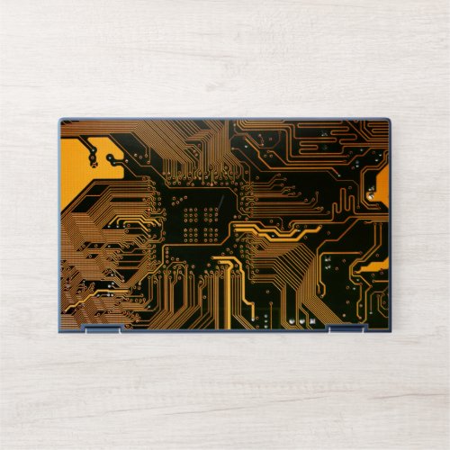 Cool Computer Circuit Board Orange HP Laptop Skin