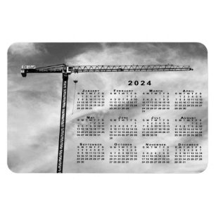 Cool Construction Crane Photo 2024 Calendar Magnet