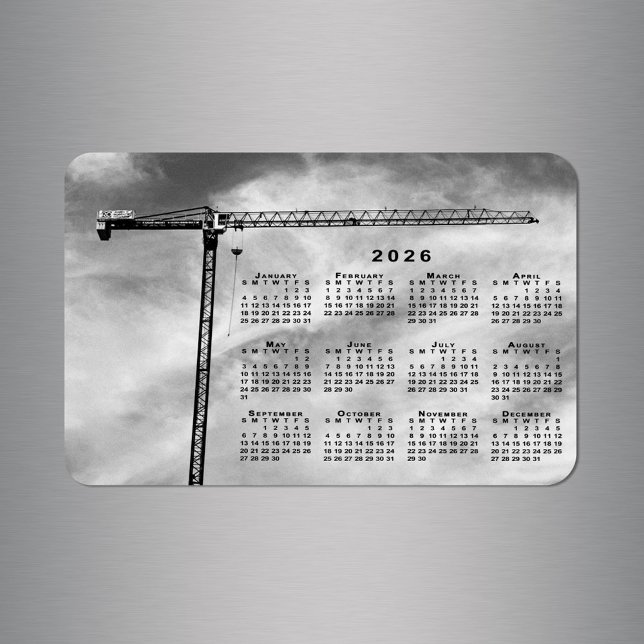 Cool Construction Crane Photo 2026 Calendar Magnet (Cool Construction Crane Photo 2026 Calendar Magnet in situ)