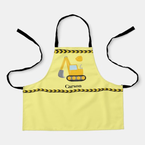 Cool Construction Excavator Custom Kids Apron