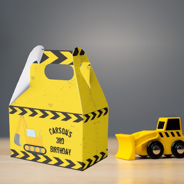 Cool Construction Excavator Kids Birthday Party Favor Boxes (Creator Uploaded)