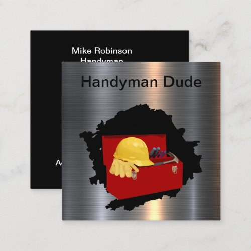 Cool Construction Handyman Remodeling Square Business Card