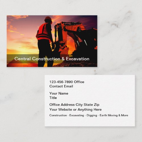 Cool Construction Site Theme Business Cards